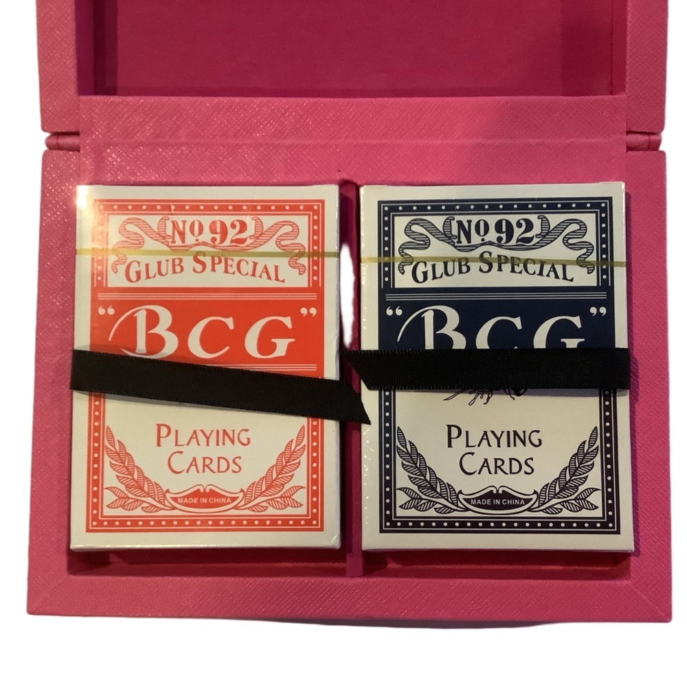 Brock & Co Ellen Poker Card Set Pink New In Box - Picture 2 of 5